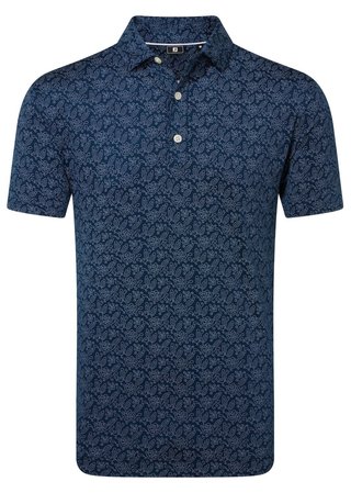 FootJoy Wingtip Floral Lisle pánské polo, modré
