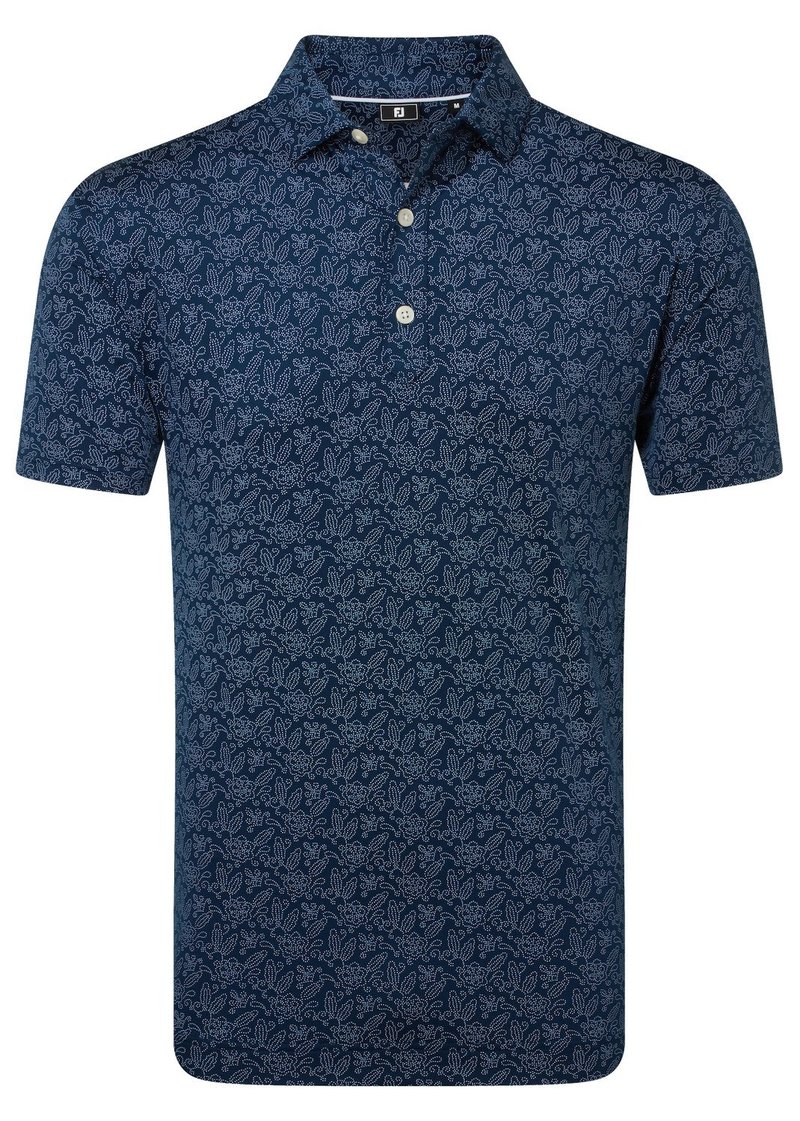 FootJoy Wingtip Floral Lisle pánské polo, modré