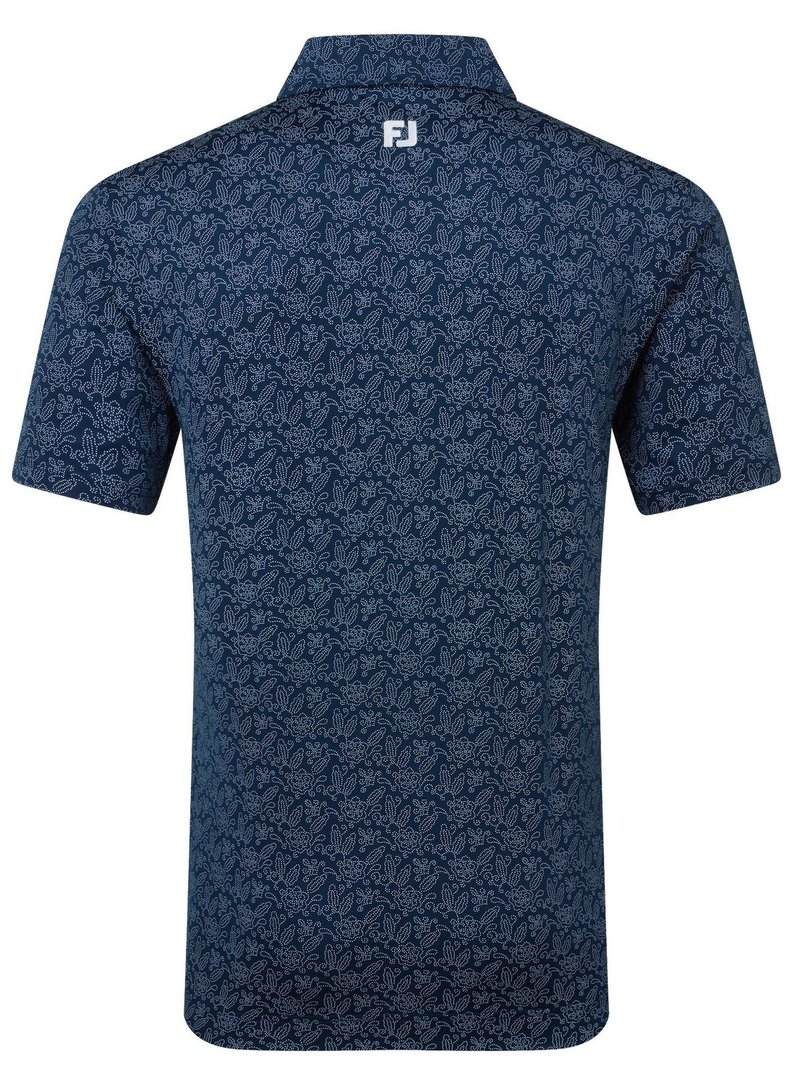FootJoy Wingtip Floral Lisle pánské polo, modré