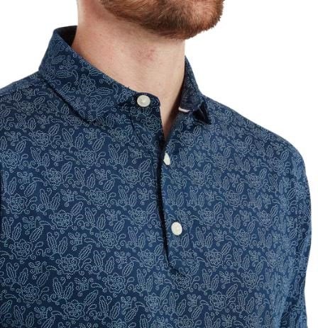 FootJoy Wingtip Floral Lisle pánské polo, modré