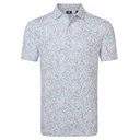 FootJoy Watercolour Floral Print Pique pánské polo, white/chambray/nantucket red