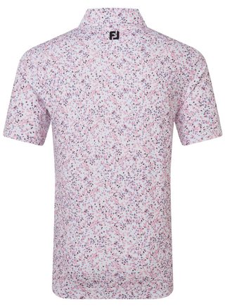 FootJoy Watercolour Floral Print Pique pánské polo, white/pink pop/black