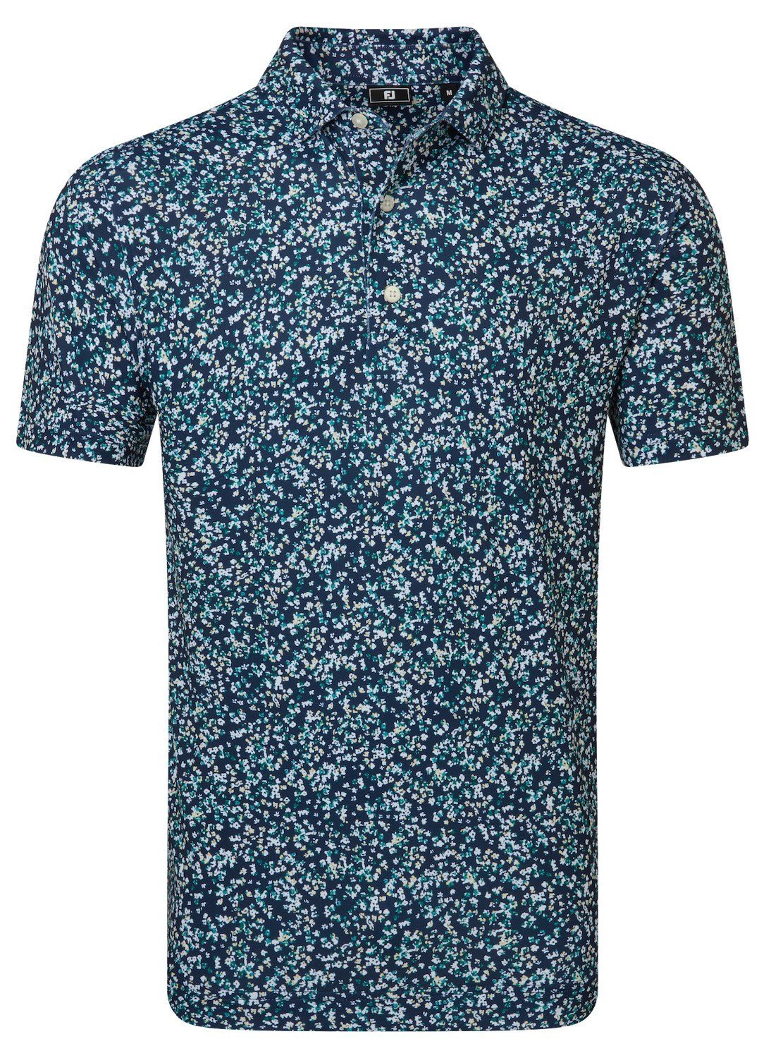 FootJoy Watercolour Floral Print Pique pánské polo, navy/sunshine/field green