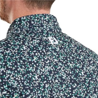 FootJoy Watercolour Floral Print Pique pánské polo, navy/sunshine/field green