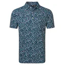 FootJoy Watercolour Floral Print Pique pánské polo, navy/sunshine/field green