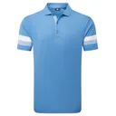 FootJoy Sleeve Stripe Pique pánské polo, coastal blue/chambray/white
