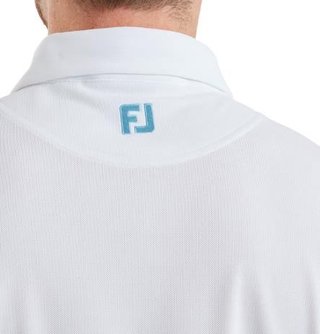 FootJoy Sleeve Stripe Pique pánské polo, white/blue reef/sea glass