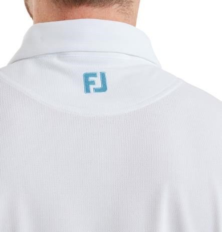 FootJoy Sleeve Stripe Pique pánské polo, white/blue reef/sea glass