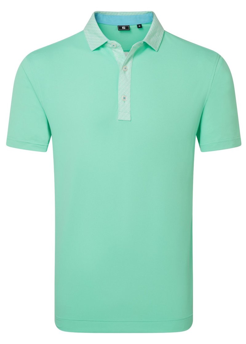 FootJoy Star Geo Trim Pique pánské polo, sea glass