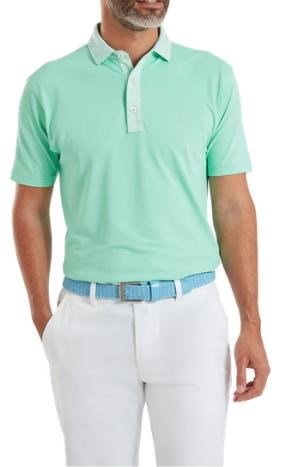 FootJoy Star Geo Trim Pique pánské polo, sea glass
