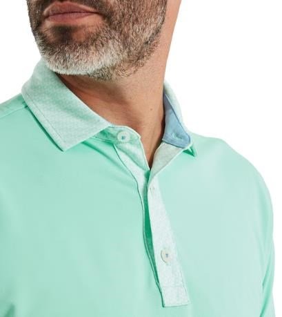 FootJoy Star Geo Trim Pique pánské polo, sea glass