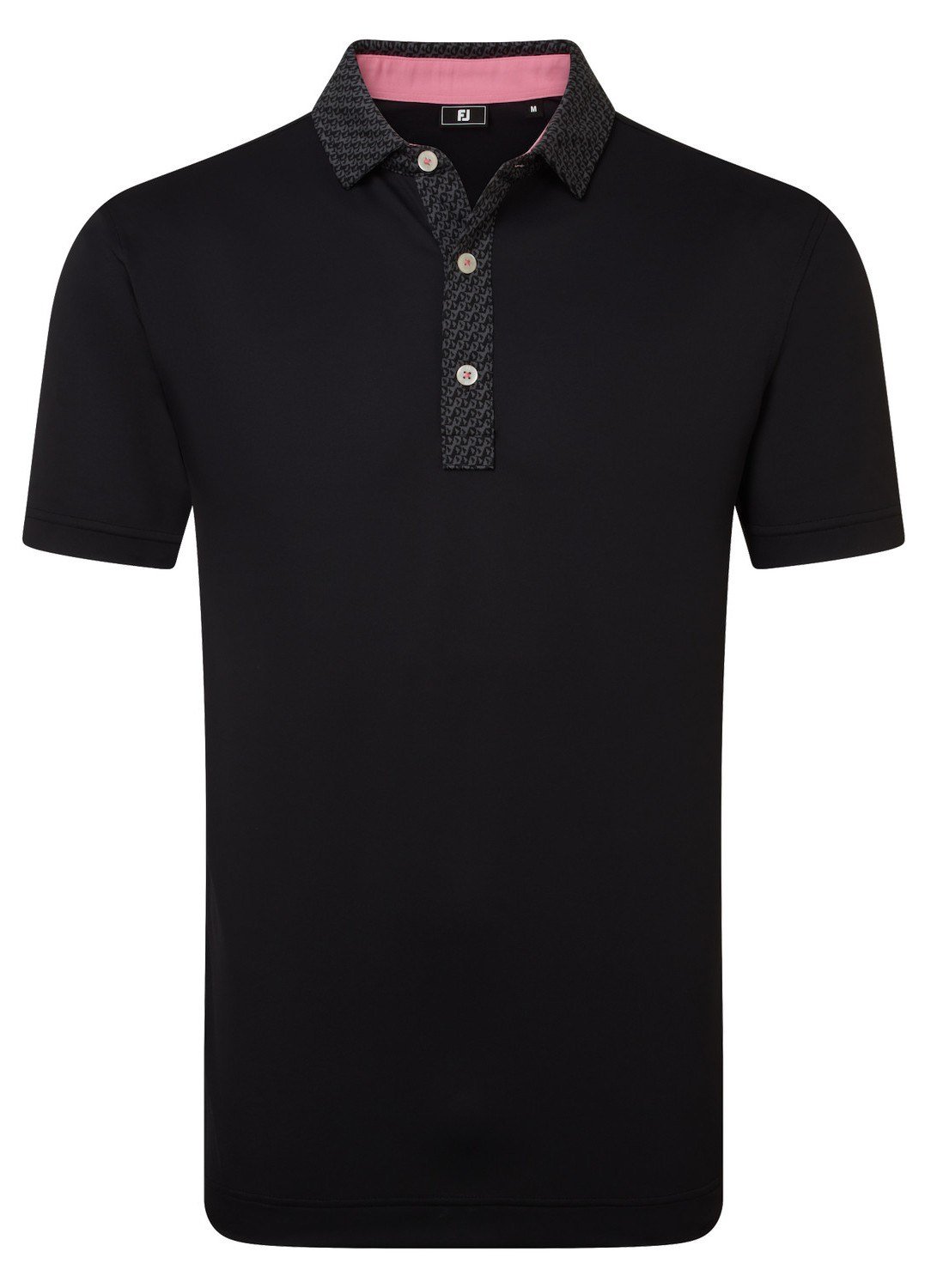 FootJoy Star Geo Trim Pique pánské polo, černé