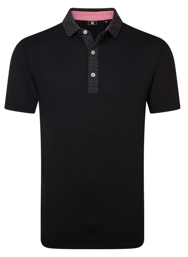 FootJoy Star Geo Trim Pique pánské polo, černé