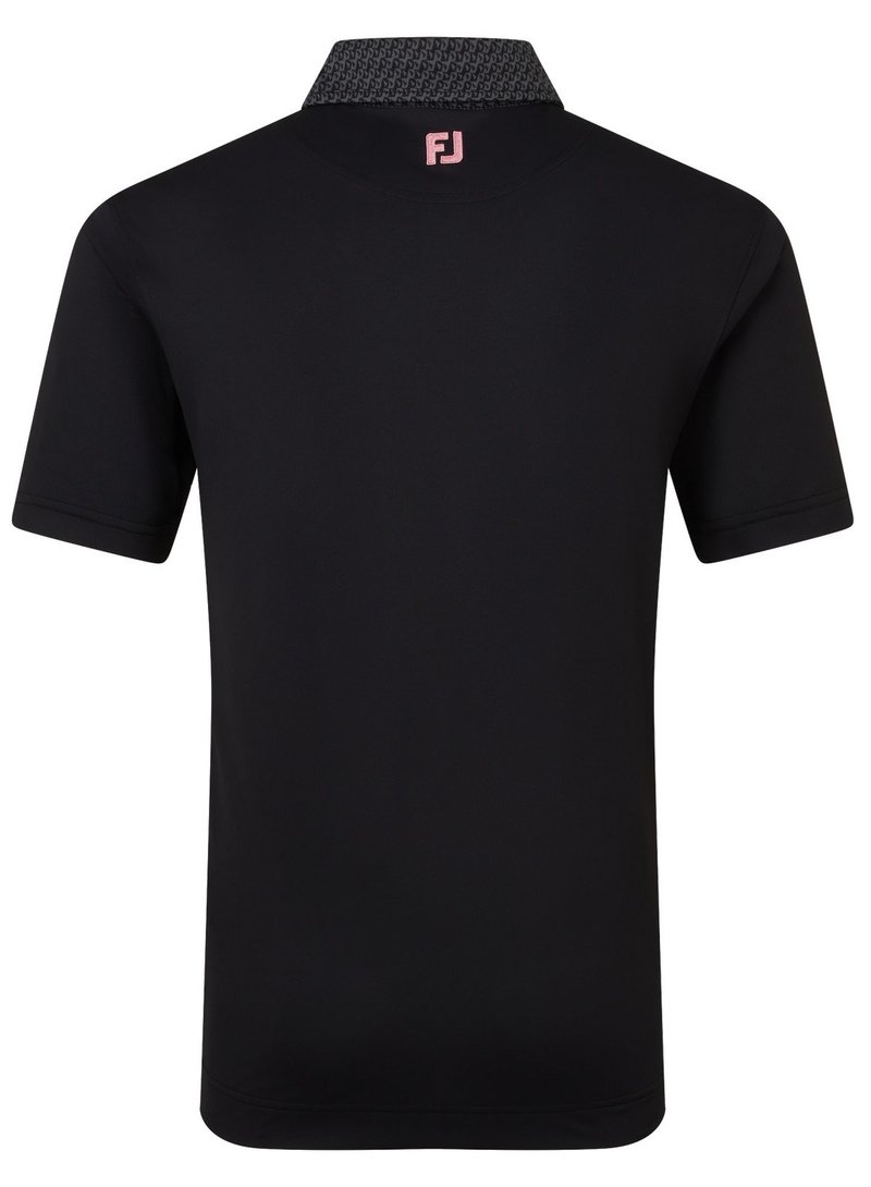 FootJoy Star Geo Trim Pique pánské polo, černé
