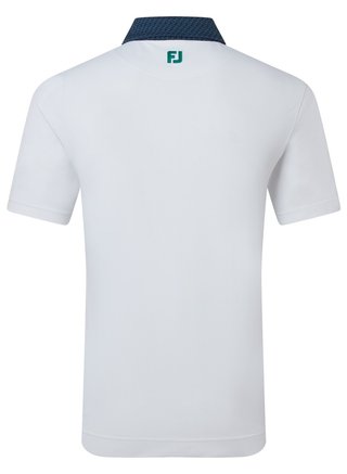 FootJoy Star Geo Trim Pique pánské polo, bílé