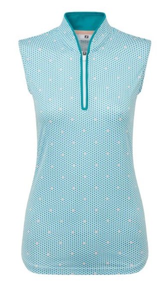 FootJoy Zip Front Tank Printed dámské polo, blue/white/peach