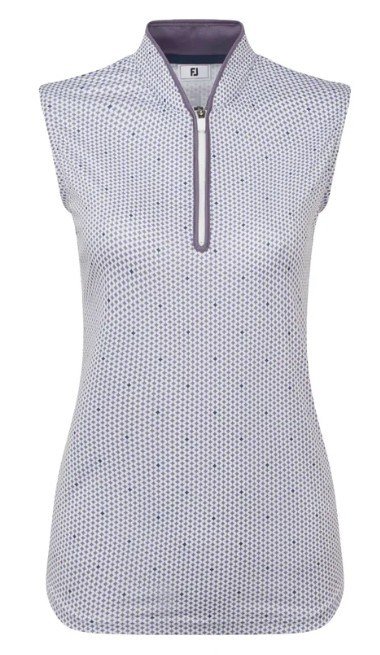 FootJoy Zip Front Tank Printed dámské polo, navy/white/dusty violet