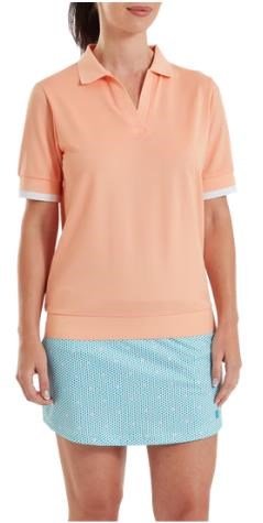 FootJoy Texture Knit dámské polo, desert peach/white