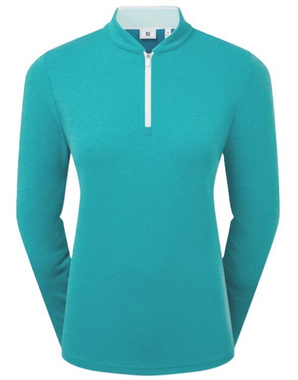 FootJoy 1/4 Zip Blade Collar Midlayer dámská mikina, tile blue/glacial blue/white
