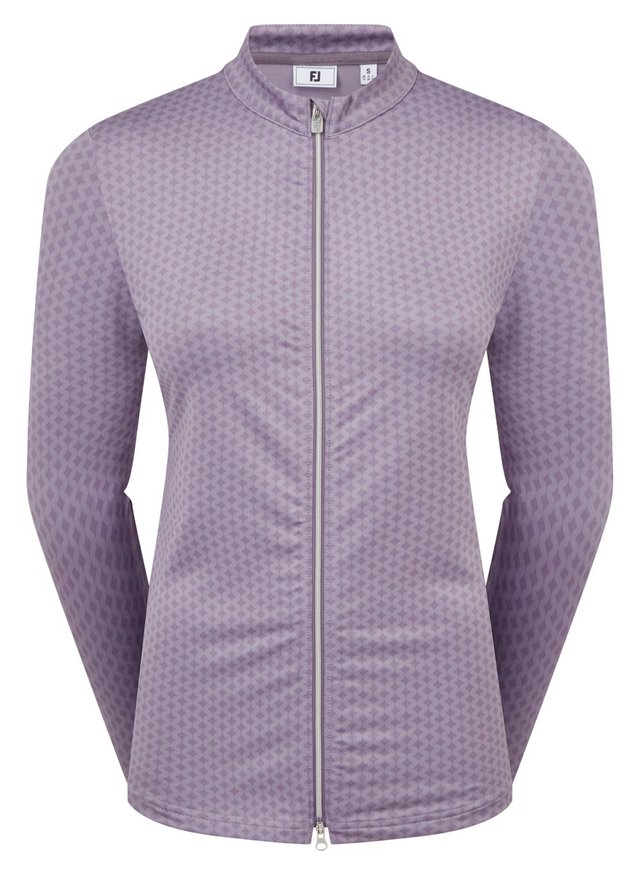 Midlayer Full Zip Printed Sleeve dámská mikina, dusty violet