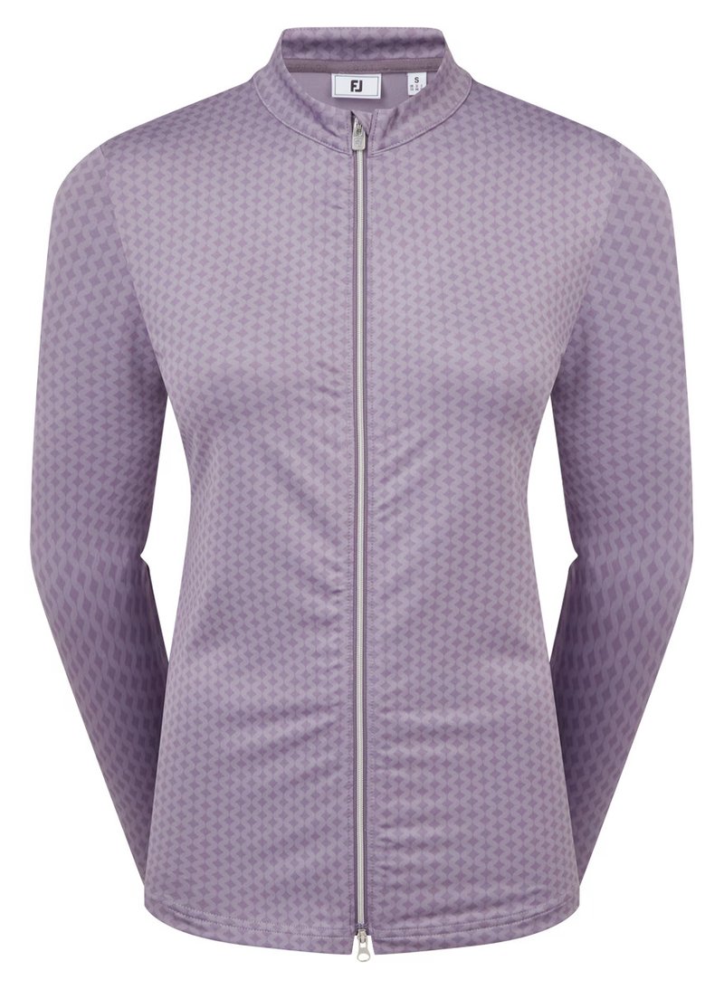 Midlayer Full Zip Printed Sleeve dámská mikina, dusty violet