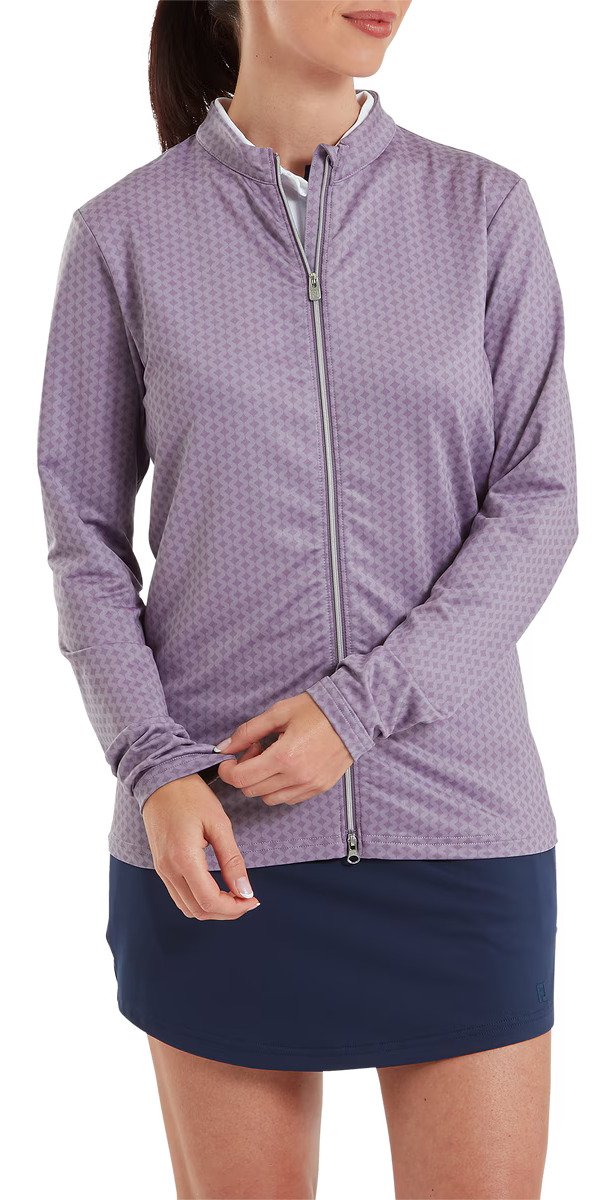 Midlayer Full Zip Printed Sleeve dámská mikina, dusty violet