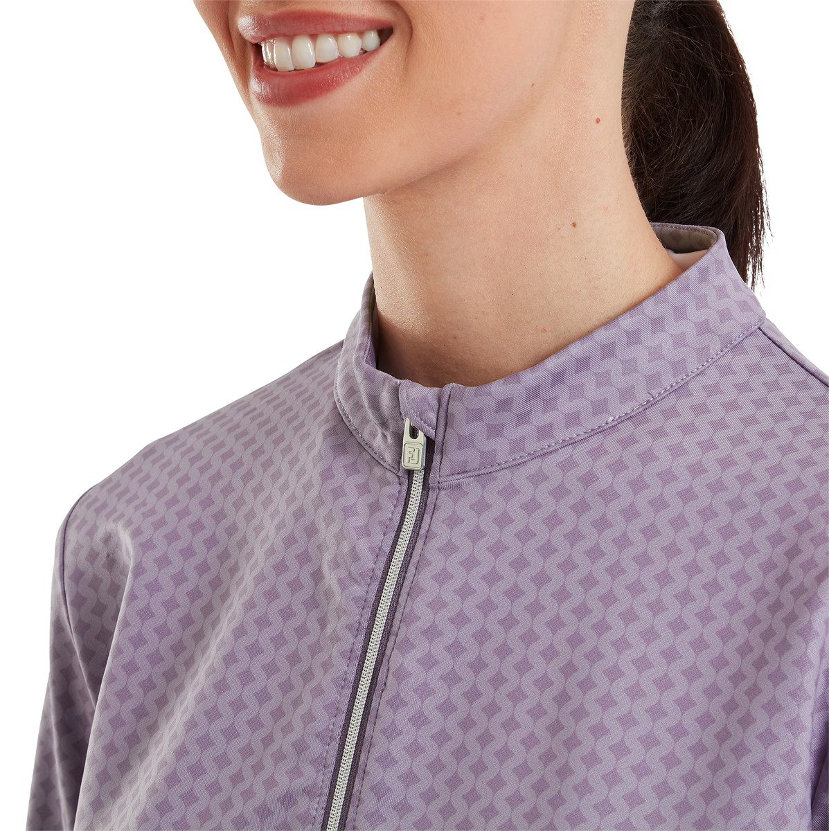 Midlayer Full Zip Printed Sleeve dámská mikina, dusty violet