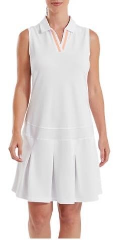 FootJoy Pleated golfové šaty, white/desert peach