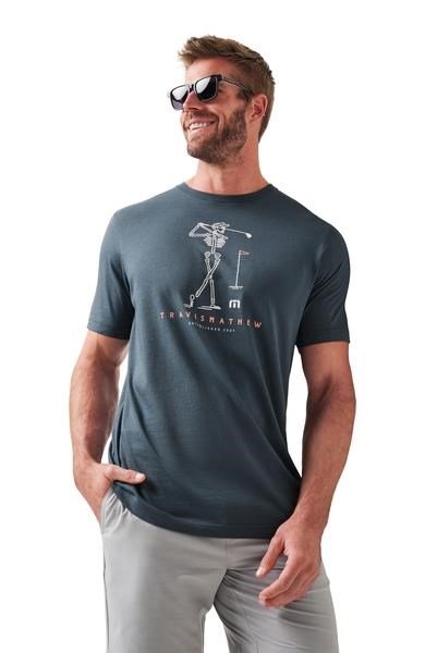 Travis Mathew Louder Please Tee pánské tričko, mood indigo/vintage indigo