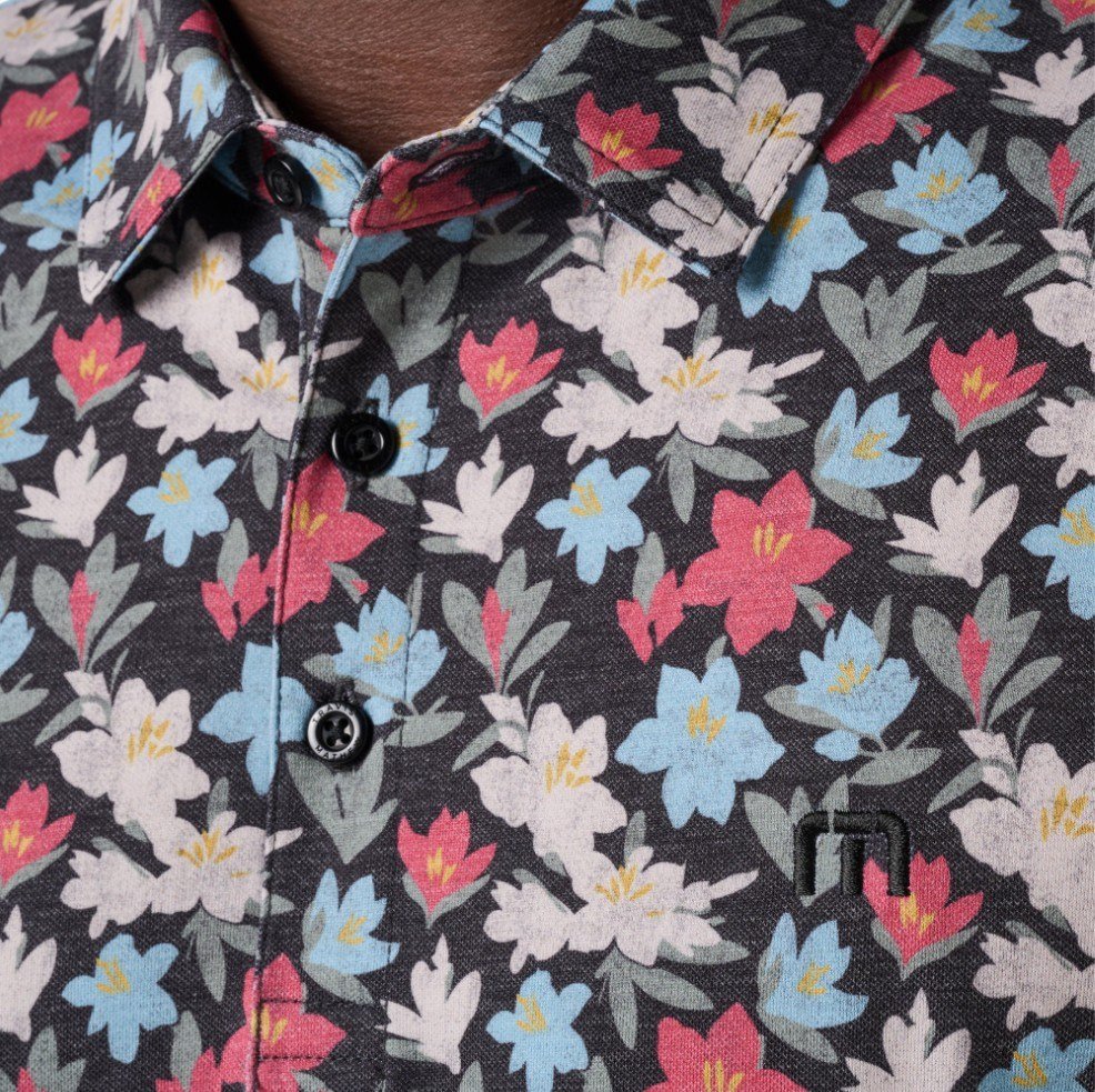 Travis Mathew Featherweight Fairway Fit pánské polo, black/floral