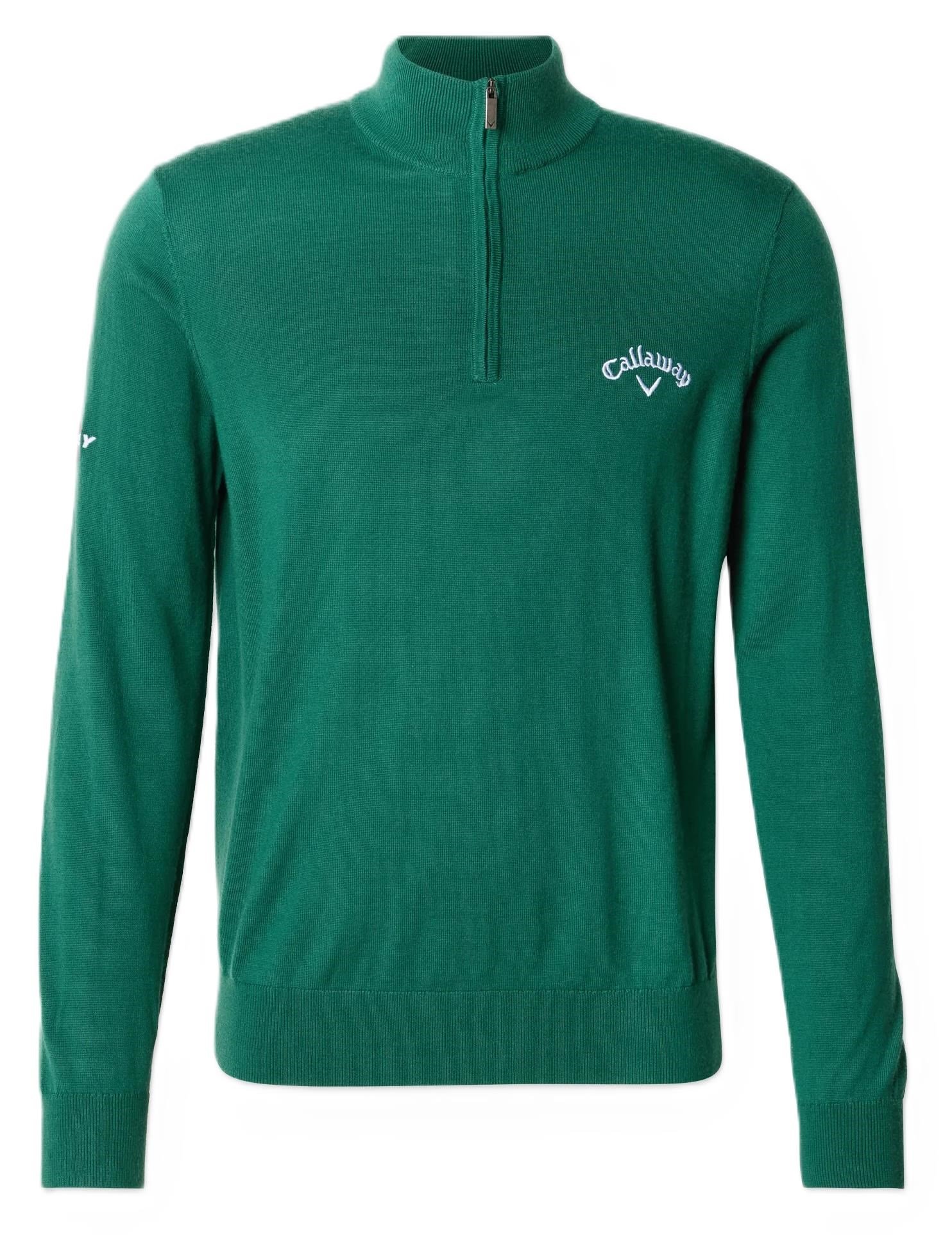 Callaway 1/4 Zip Mock pánský svetr, deep galapagos green