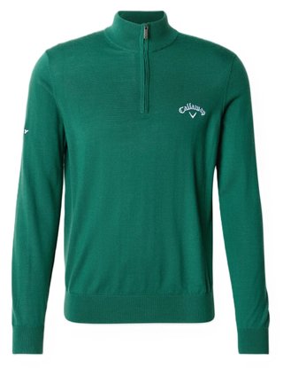 Callaway 1/4 Zip Mock pánský svetr, deep galapagos green