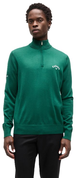 Callaway 1/4 Zip Mock pánský svetr, deep galapagos green
