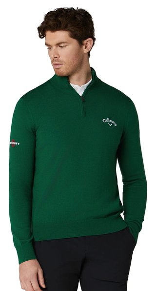 Callaway 1/4 Zip Mock pánský svetr, deep galapagos green