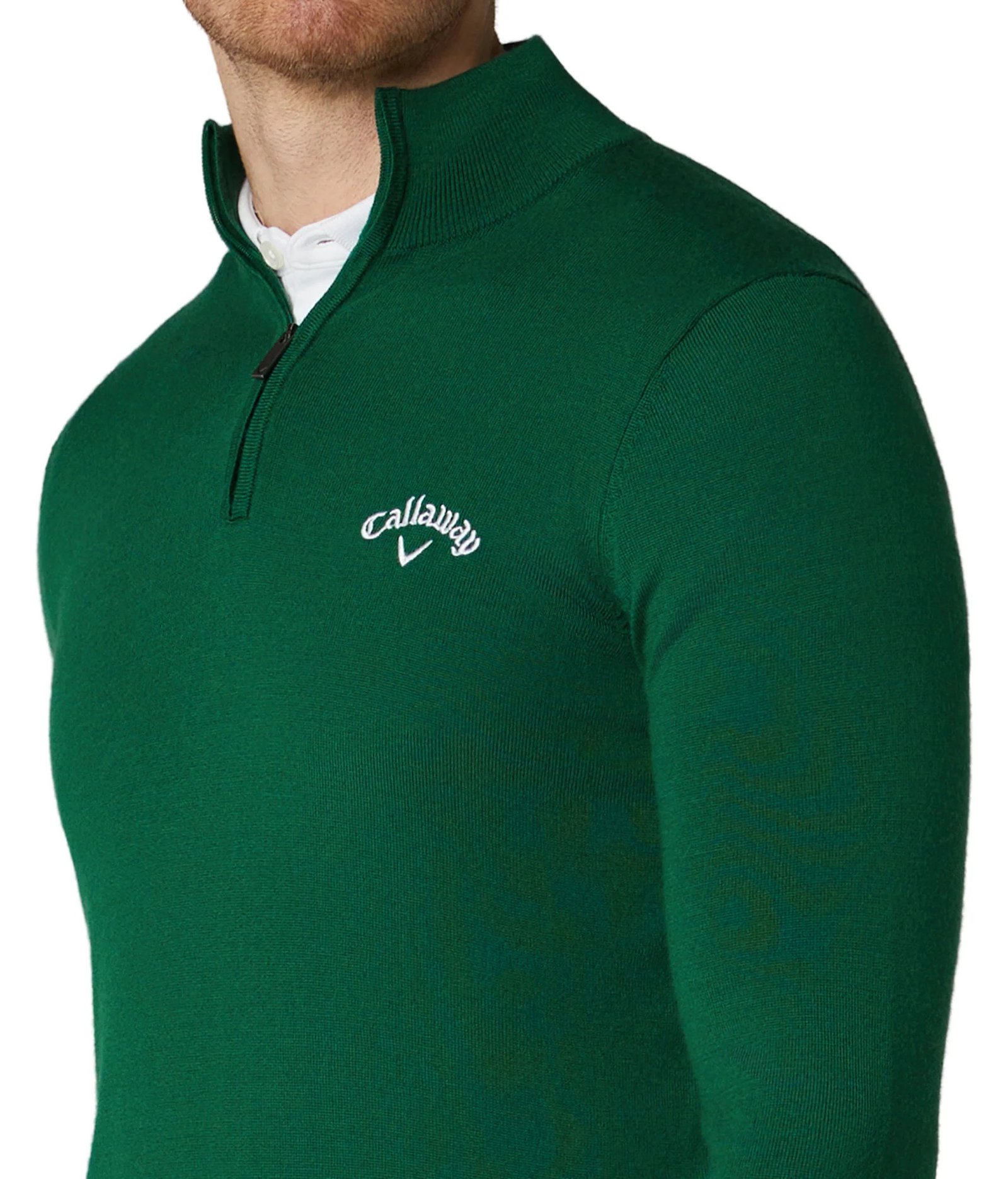 Callaway 1/4 Zip Mock pánský svetr, deep galapagos green