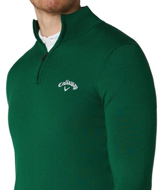 Callaway 1/4 Zip Mock pánský svetr, deep galapagos green