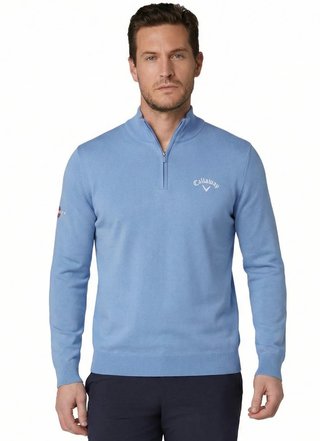 Callaway 1/4 Zip Mock pánský svetr, vista blue
