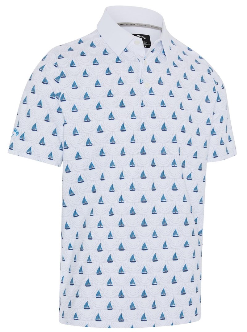 Callaway Sailboat Sunset Geo Print pánské polo, bright white