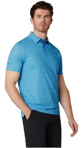 Callaway Tile Gingham Print pánské polo, brilliant blue