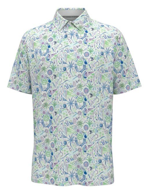Callaway Nautical Conversational Print pánské polo, bright white