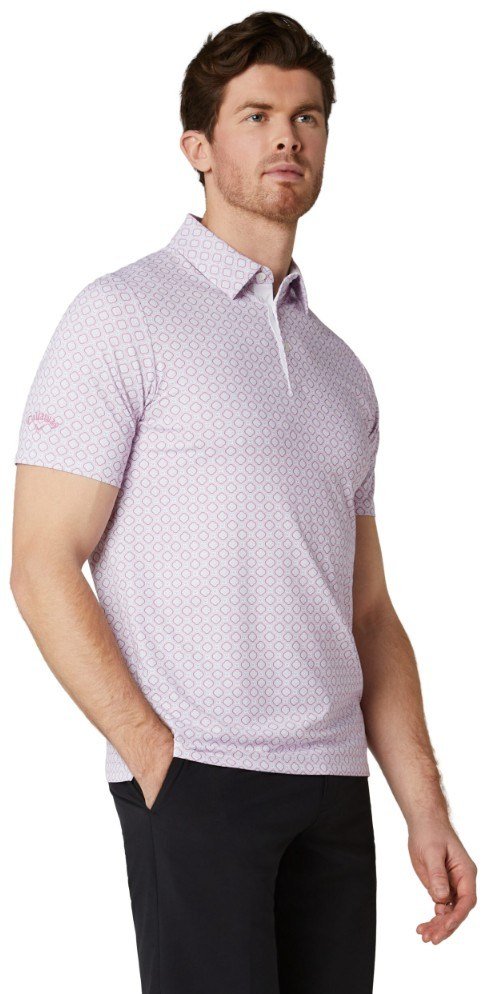 Callaway Club Print pánské polo, bright white
