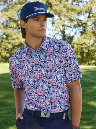 Callaway Dogwood Floral Geo pánské polo, vista blue