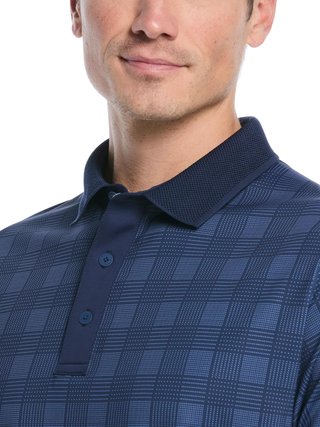 Callaway ChevPlaid Print pánské polo, tmavě modré