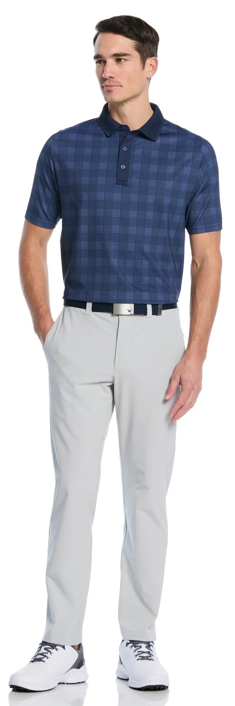 Callaway ChevPlaid Print pánské polo, tmavě modré