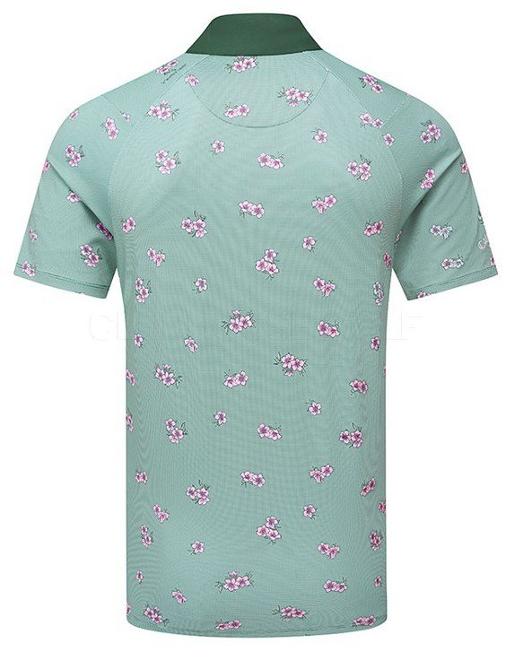 Callaway Azalea Gingham Print pánské polo, galapagos green