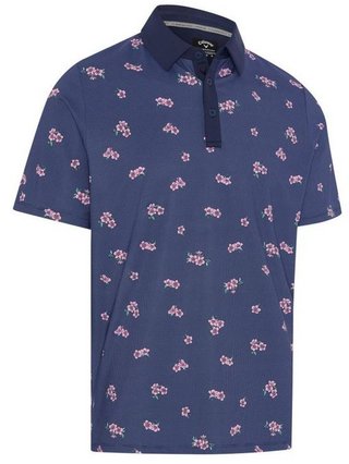Callaway Azalea Gingham Print pánské polo, peacoat
