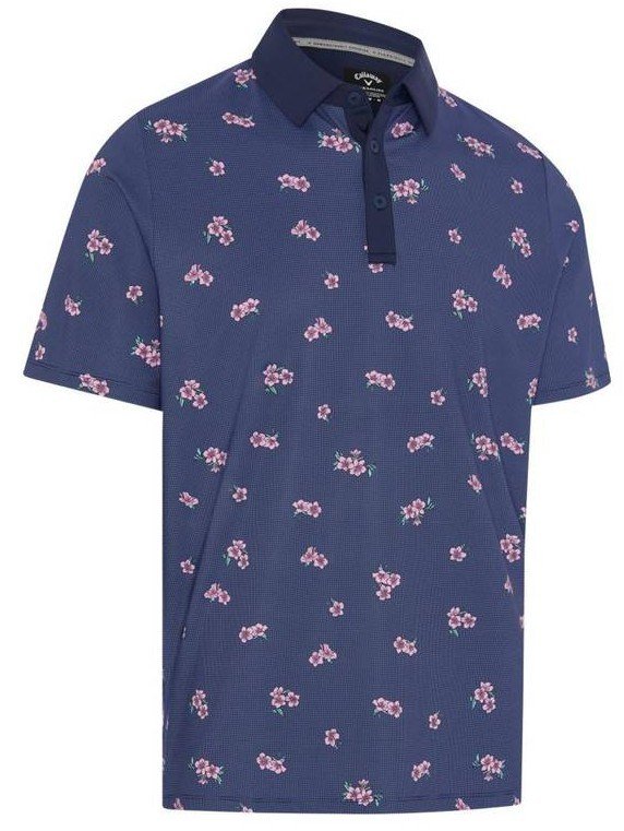 Callaway Azalea Gingham Print pánské polo, peacoat