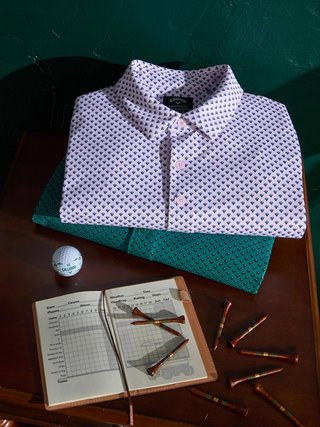 Callaway Trademark Golf Printed pánské polo, pink tulle