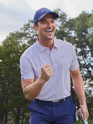 Callaway Trademark Golf Printed pánské polo, pink tulle