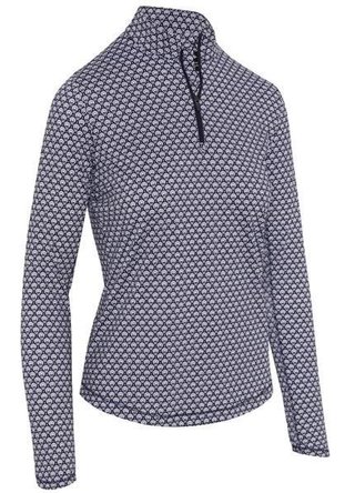 Callaway Scarf Geo Print Long Sleeve dámské polo, peacoat